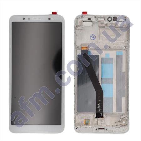 Дисплей Huawei Honor 7A Pro/ Honor 7C/ Enjoy 8e/ Y6 2018/ Y6 Prime 2018 белый + рамка