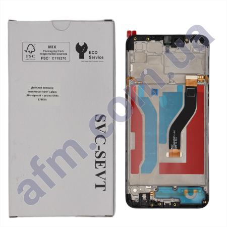 Дисплей Samsung сервисный A107 Galaxy A10s чёрный + рамка GH81-17482A
