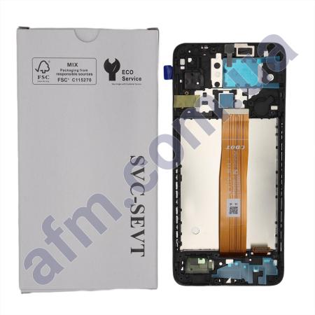 Дисплей Samsung сервисный A125 Galaxy A12 чёрный + рамка GH82-24491A