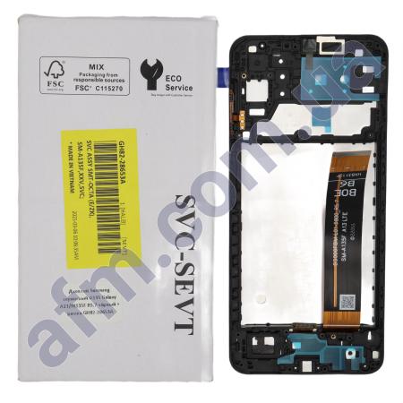 Дисплей Samsung сервисный A135 Galaxy A13/ M135F R5.7 чёрный + рамка GH82-28653A