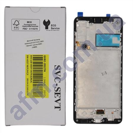 Дисплей Samsung сервисный A217 A21s 2020 чёрный + рамка GH82-23089A