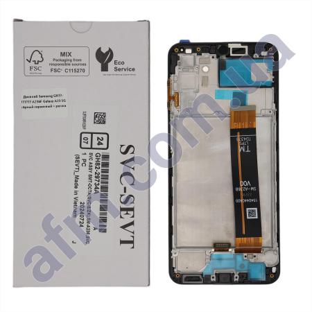 Дисплей Samsung сервисный A236F Galaxy A23 5G чёрный + рамка GH82-29734