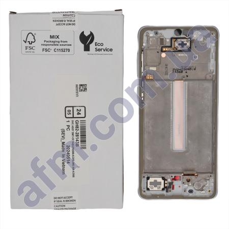 Дисплей Samsung сервисный A336 Galaxy A33 5G белый + рамка GH82-28143B