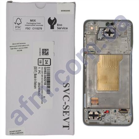 Дисплей Samsung сервисный A356 Galaxy A35 Light Blue + рамка GH82-34224B