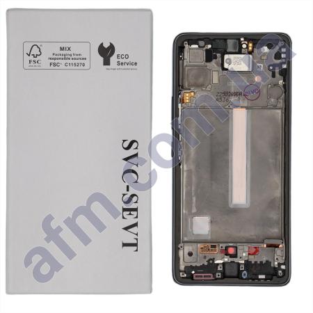 Дисплей Samsung сервисный A536 Galaxy A53 5G чёрный + рамка GH82-28024A