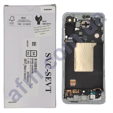 Дисплей Samsung сервисный A556 Galaxy A55 Light Blue + рамка GH82-34308B