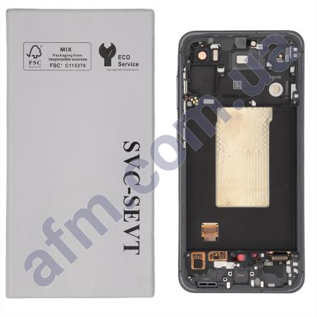 Дисплей Samsung сервисный A566 Galaxy A56 чёрный + рамка серая Lightgray GH82-36829A