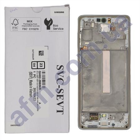 Дисплей Samsung сервисный A736 Galaxy A73 5G белый + рамка GH82-28884B