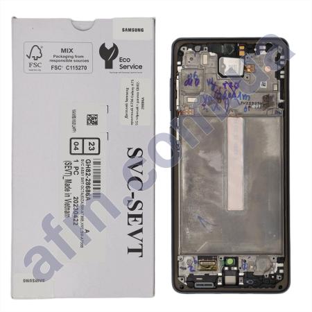 Дисплей Samsung сервисный A736 Galaxy A73 5G чёрный + рамка GH82-28884A