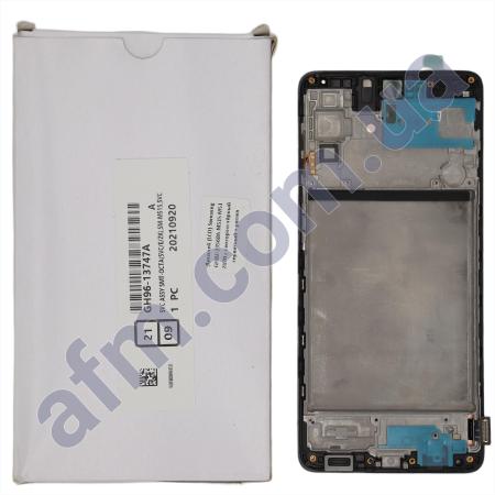 Дисплей Samsung сервисный M515 M51 2020 чёрный + рамка GH82-23568A