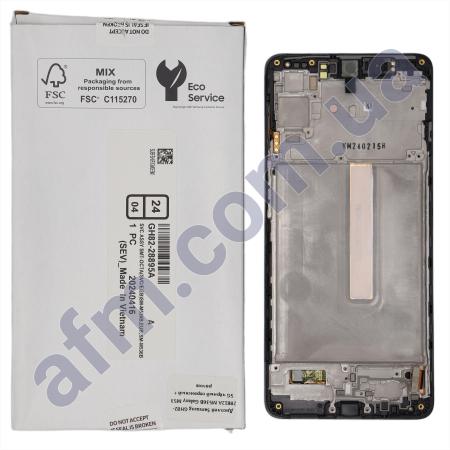 Дисплей Samsung сервисный M536B Galaxy M53 5G чёрный + рамка GH82-28812A