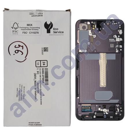 Дисплей Samsung сервисный S906 Galaxy S22+ 5G чёрный + рамка GH82-27500A
