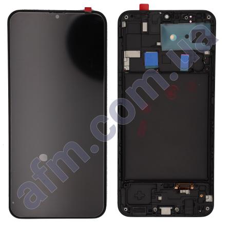 Дисплей Samsung A205F Galaxy A20 OLED чорний + рамка