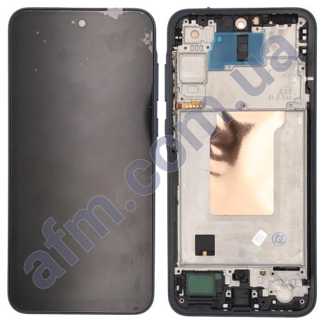 Дисплей Samsung A356 Galaxy A35 TFT (без Touch ID) чёрный + рамка синяя