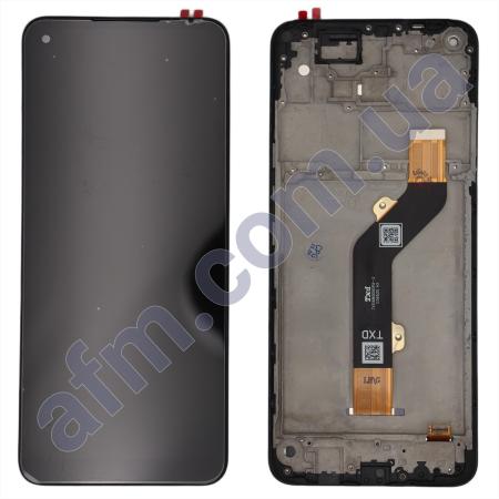 Дисплей Tecno Spark 6 (KE7) чёрный + рамка
