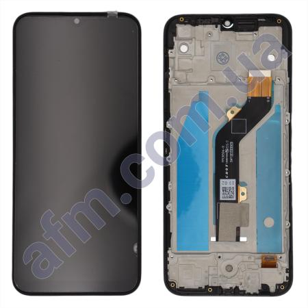 Дисплей Tecno Spark 6 Go (KE5/ KE5J)/ Spark Go 2020 (KE5S) чёрный + рамка