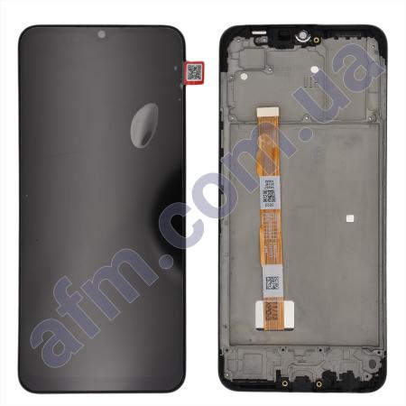 Дисплей Vivo Y15s чёрный + рамка