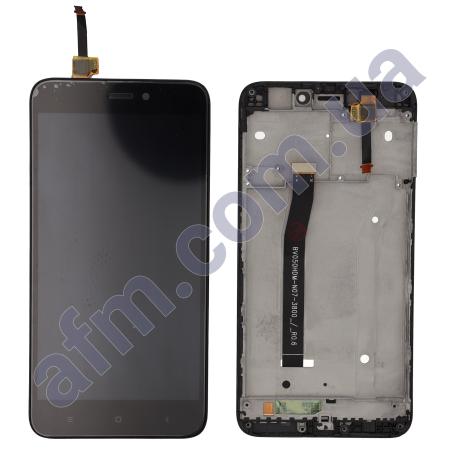 Дисплей Xiaomi Redmi 4X чёрный + рамка