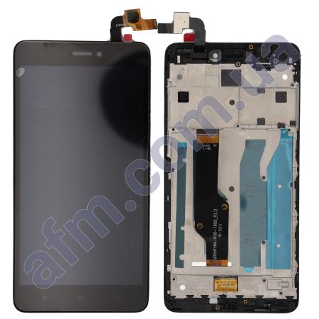 Дисплей Xiaomi Redmi Note 4X чёрный + рамка
