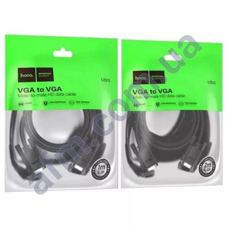 VGA - VGAкабель Hoco US11 1080P HD 2м чорний