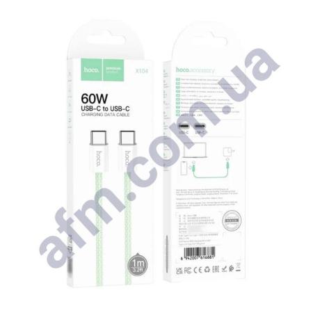 USB кабель Hoco X104 Type-C на Type-C 60W (1000mm) зелений