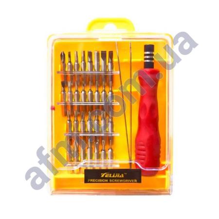 Набор инструментов Teligia (ручка,  32 насадки,  изогнутый пинцет) ПОВРЕЖДЕНА УПАКОВКА!