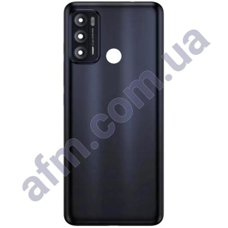 Задняя крышка Motorola XT2135 Moto G60 чёрная Moonless Black+ стекло камеры