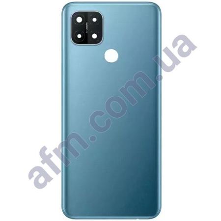 Задняя крышка Oppo A15/ A15s/ A35 синяя Mystery Blue + стекло камеры