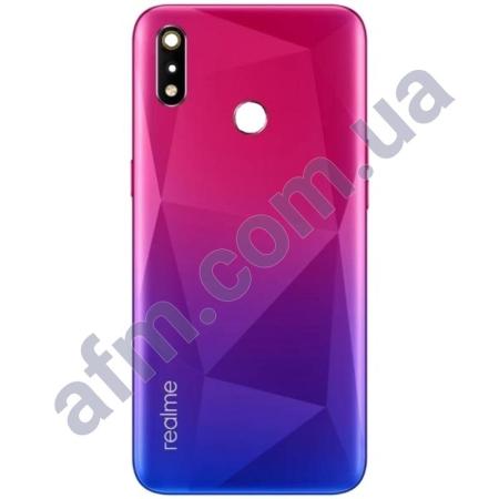 Задняя крышка Realme 3i красная Diamond Red + стекло камеры