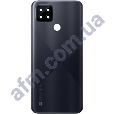 Задняя крышка Realme C21 чёрная + стекло камеры