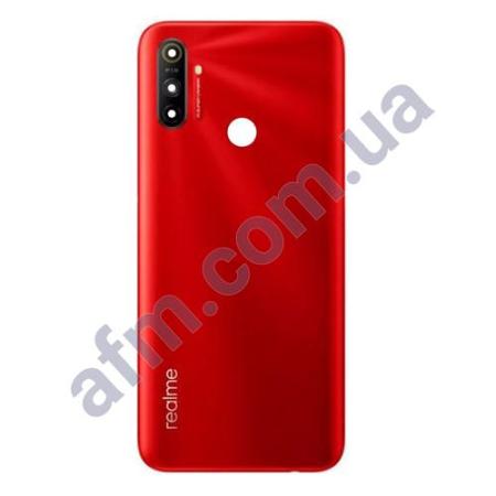 Задняя крышка Realme C3 красная + стекло камеры