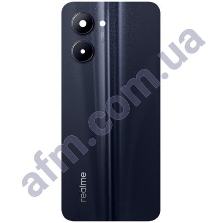 Задняя крышка Realme C33 2023 чёрная Night Sea + стекло камеры
