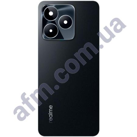 Задняя крышка Realme C53 чёрная Midhty Black + стекло камеры