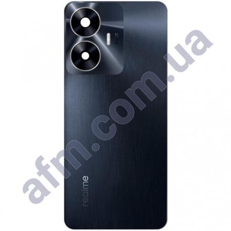 Задняя крышка Realme C55 чёрная Rainy Night + стекло камеры