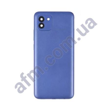 Задняя крышка Samsung A035 Galaxy A03 синяя + стекло камеры!