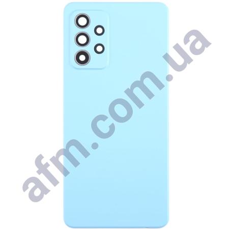 Задняя крышка Samsung A525 Galaxy A52/ A526/ A528 синяя Awesome Blue + стекло камеры