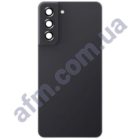 Задняя крышка Samsung G990 Galaxy S21 FE 5G чёрная Graphite + стекло камеры