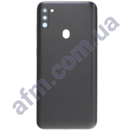 Задняя крышка Samsung M115 Galaxy M11 чёрная Black + стекло камеры