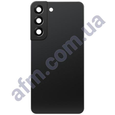 Задняя крышка Samsung S901 Galaxy S22 5G чёрная Phantom Black + стекло камеры
