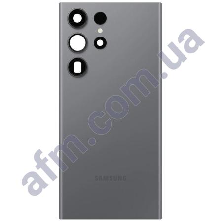 Задня кришка Samsung S918 Galaxy S23 Ultra сіра + Скло камери