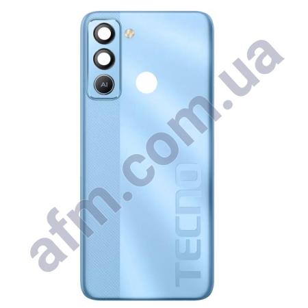 Задняя крышка Tecno POP 5 LTE (BD4i) голубая Ice Blue + стекло камеры