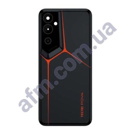 Задняя крышка Tecno Pova Neo 2 чёрная Mecha Black + стекло камеры