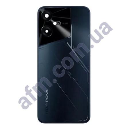 Задняя крышка Tecno Pova Neo 3 (LG6N) чёрная Mecha Black + стекло камеры