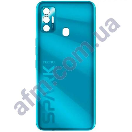 Задняя крышка Tecno Spark 7 (KF6) голубая Morpheus Blue