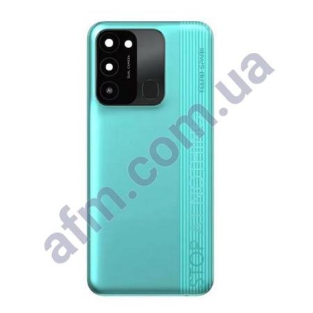 Задняя крышка Tecno Spark 8c (KG5k) зелёная Turquoise Cyan + стекло камеры!