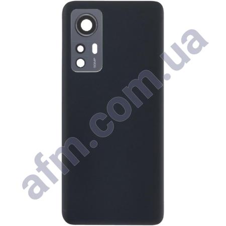 Задняя крышка Xiaomi 12/ 12X чёрная + стекло камеры