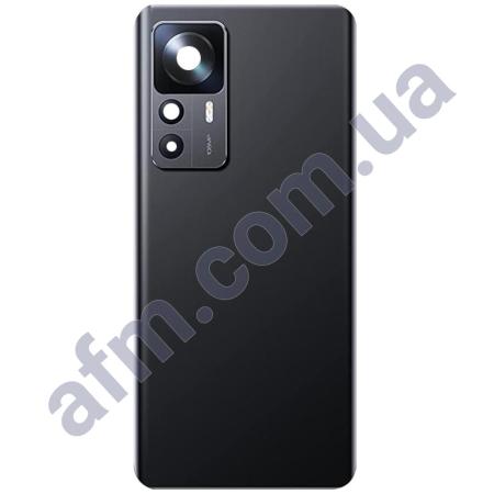 Задняя крышка Xiaomi 12T чёрная + стекло камеры
