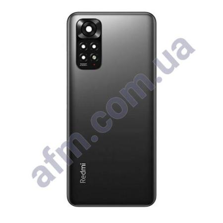 Задняя крышка Xiaomi Redmi Note 11/ Redmi Note 11S чёрная + стекло камеры