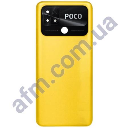 Задняя крышка Xiaomi Poco C40 Poco Yellow жёлтая + стекло камеры