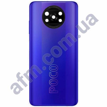 Задняя крышка Xiaomi Poco X3/ X3 NFC 64 MP синяя Cobalt Blue + стекло камеры